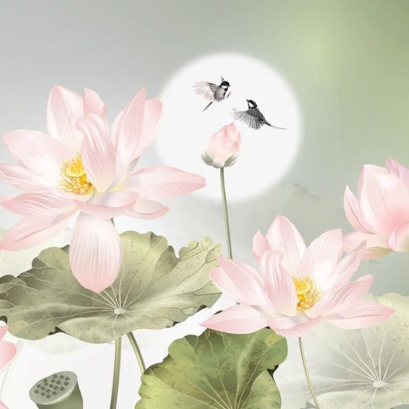 Papel pintado romántico con orquídeas florales