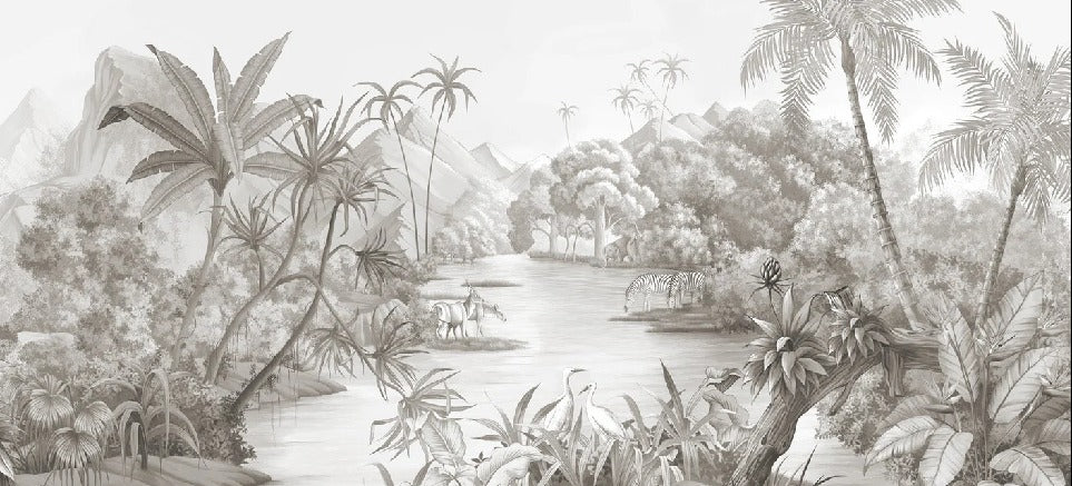 Pintoresco fondo de pantalla panorámico de la selva