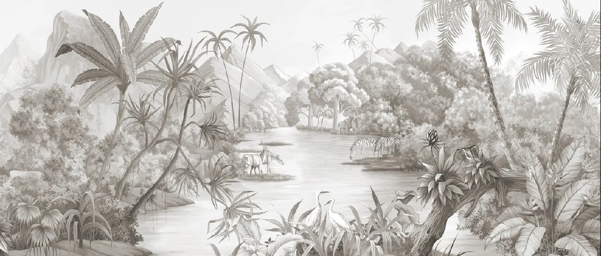 Pintoresco fondo de pantalla panorámico de la selva