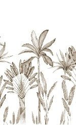 papier peint panoramique Palmier Sépia Aquarelle, XXL, tendance