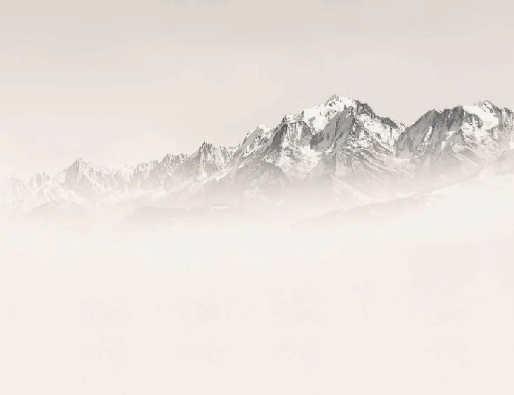 Papel pintado Mont Blanc en niebla sepia