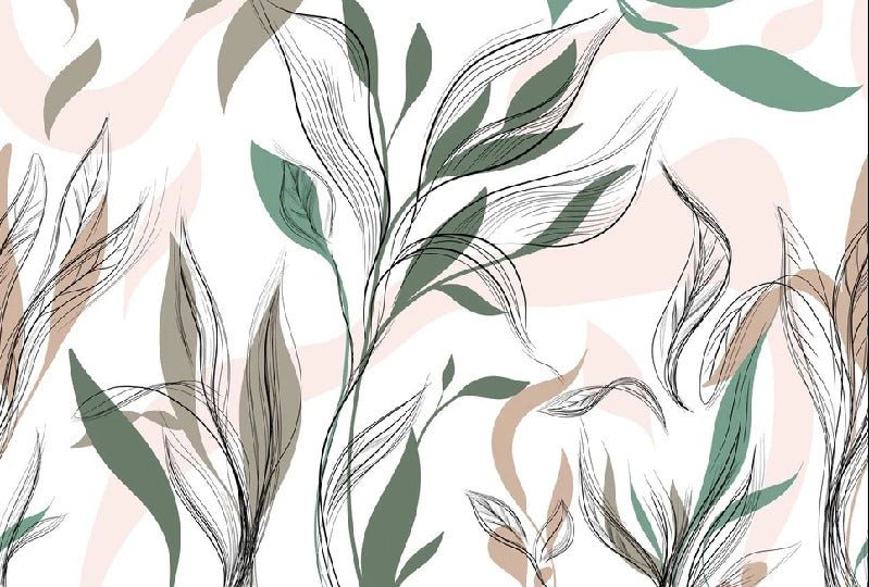 Papel pintado panorámico de flores gráficas