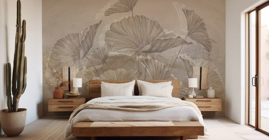 Papel pintado Panoramic lotus sepia