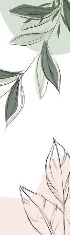 Papier peint panoramique végétal graphique vert, XXL, tendance