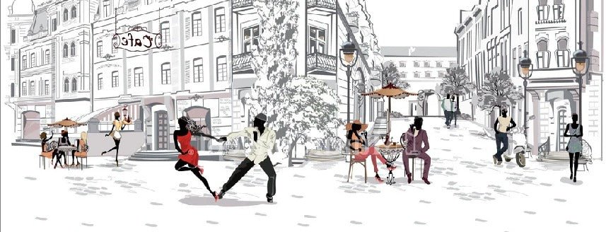 Papier peint panoramique balade parisienne, XXL, tendance