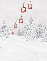 Papel pintado góndola roja montaña