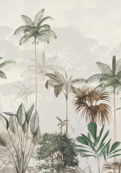 Papel pintado panorámico jungla eden verde