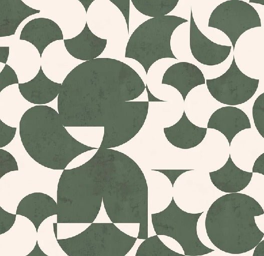 Papel pintado gráfico retro verde