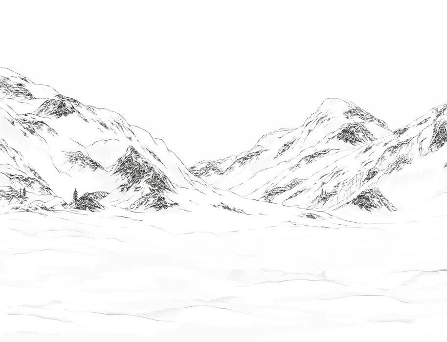 Papier peint val Isère noir et blanc