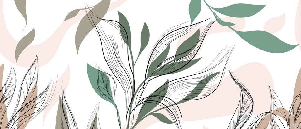 Papel pintado panorámico de flores gráficas