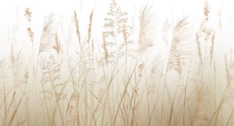 Papel pintado para cuarto de baño en campo de trigo beige