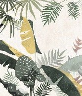 Papier peint salle de bain sur mesure végétal vert jaune, XXL, tendance