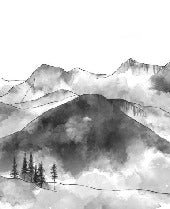 Papel pintado Aravis mountains en blanco y negro