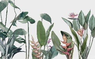 Papel pintado panorámico Plantas tropicales