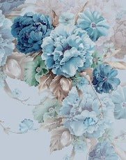 Papier peint fleurs bleues, XXL, tendance