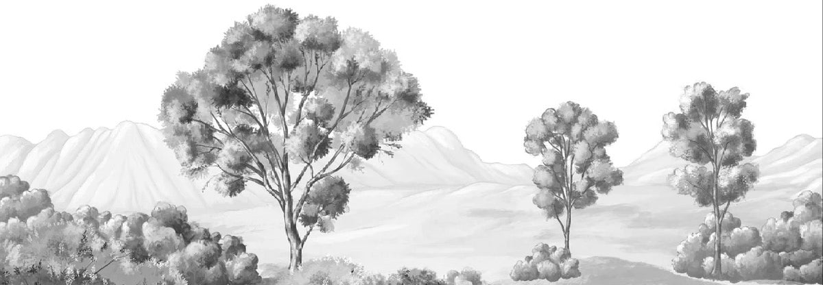 Papel pintado Paisaje poético en blanco y negro