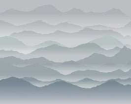 Papel pintado panorámico niebla cimes