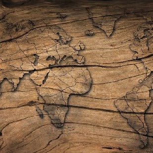 Papier peint Wood & Map, XXL, tendance