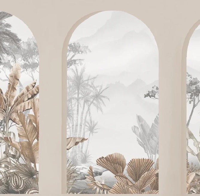 Papier peint arches tropicales sépia, XXL, tendance