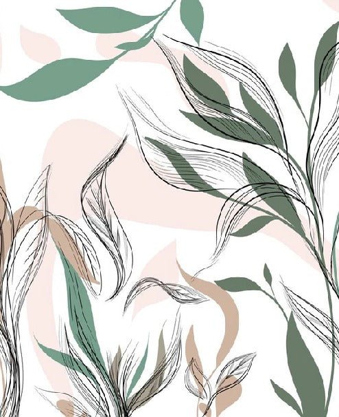 Papel pintado panorámico de flores gráficas