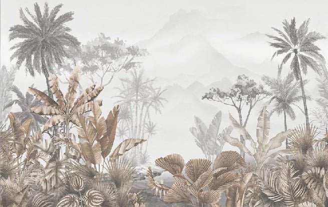 Papel pintado tropical sepia