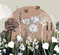 Papel pintado Ilustración floral panorámica