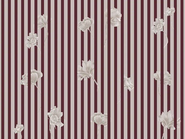 Papier peint rayure floral