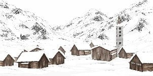Papier peint village val d'Isère