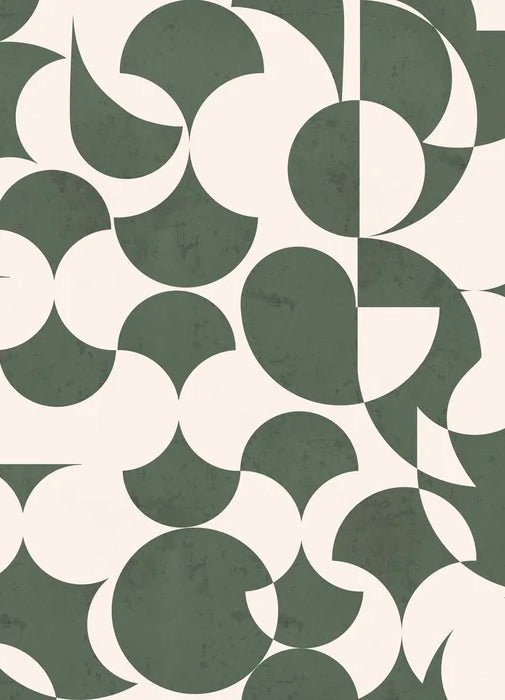Papel pintado gráfico retro verde