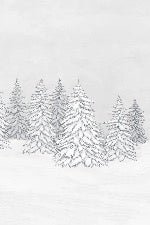 Papel pintado blanco y negro góndola montaña