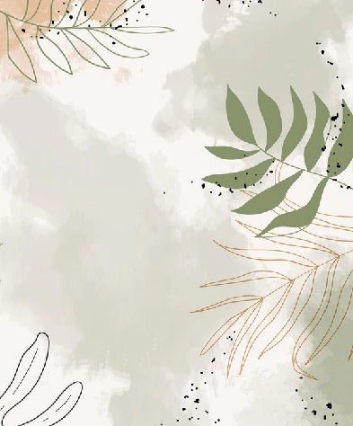 Papel pintado panorámico acuarela vegetal