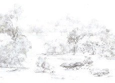 Papier peint forêt de pin aquarelle, XXL, tendance