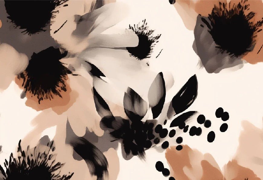 Papier peint fleur hypnotique, mural concept, tendance