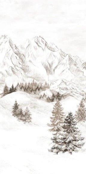 Papier peint montagne massif des Alpes, mural concept, tendance