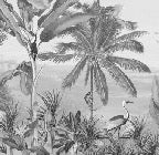 Papel pintado Espejismo tropical en blanco y negro