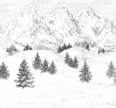 Papier peint montagne sommets de Chamonix, mural concept, tendance