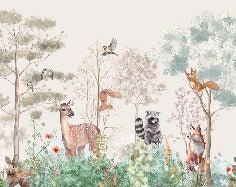Papier peint chambre enfant nature magique beige