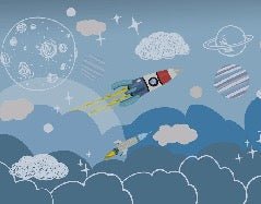 Papel pintado infantil Cohete espacial