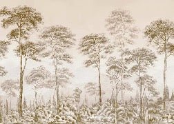 Papel pintado Naturaleza pinar sepia