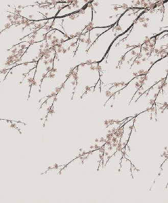 Papier peint panoramique Sakura beige, XXL, tendance