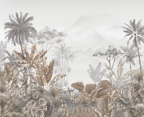 Papier peint tendance tropical sepia, XXL, tendance