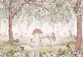 Papel pintado de Niña hada unicornio