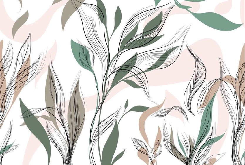Papel pintado panorámico de flores gráficas