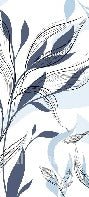 Papel pintado gráfico de flores azules
