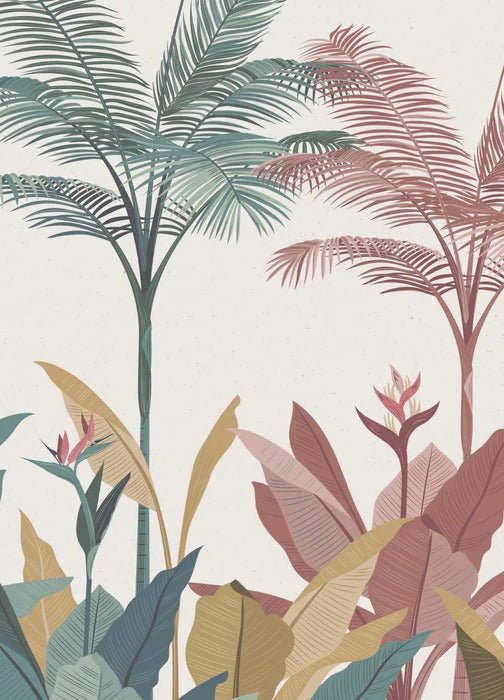 Papier peint panoramique jungle colorée, XXL, tendance