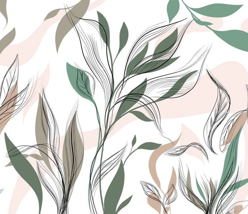 Papel pintado panorámico de flores gráficas