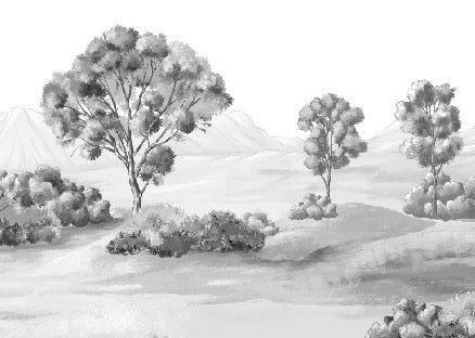 Papel pintado Paisaje poético en blanco y negro
