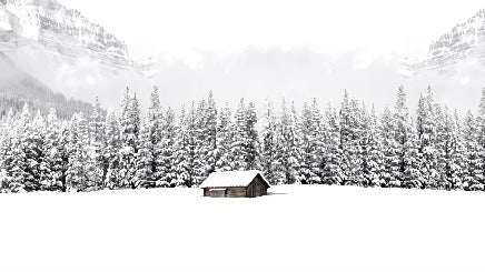 Papier peint panoramique chalet en montagne, XXL, tendance