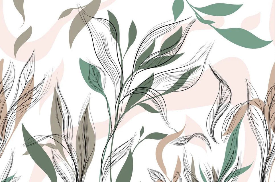 Papel pintado panorámico de flores gráficas