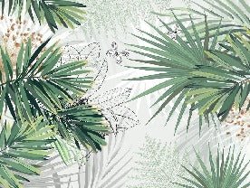 Papel pintado Panoramic nature green palm